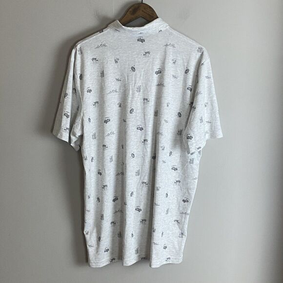 TRAVIS MATHEW Mens Gray All Over Print Polo Short Sleeve Shirt Size XXL Golf - Picture 7 of 9